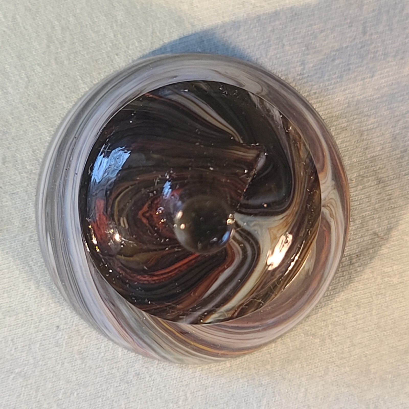ANDY DAVIS, Glass Art Spinning Top & Base, Rainbow Run (?), #320P