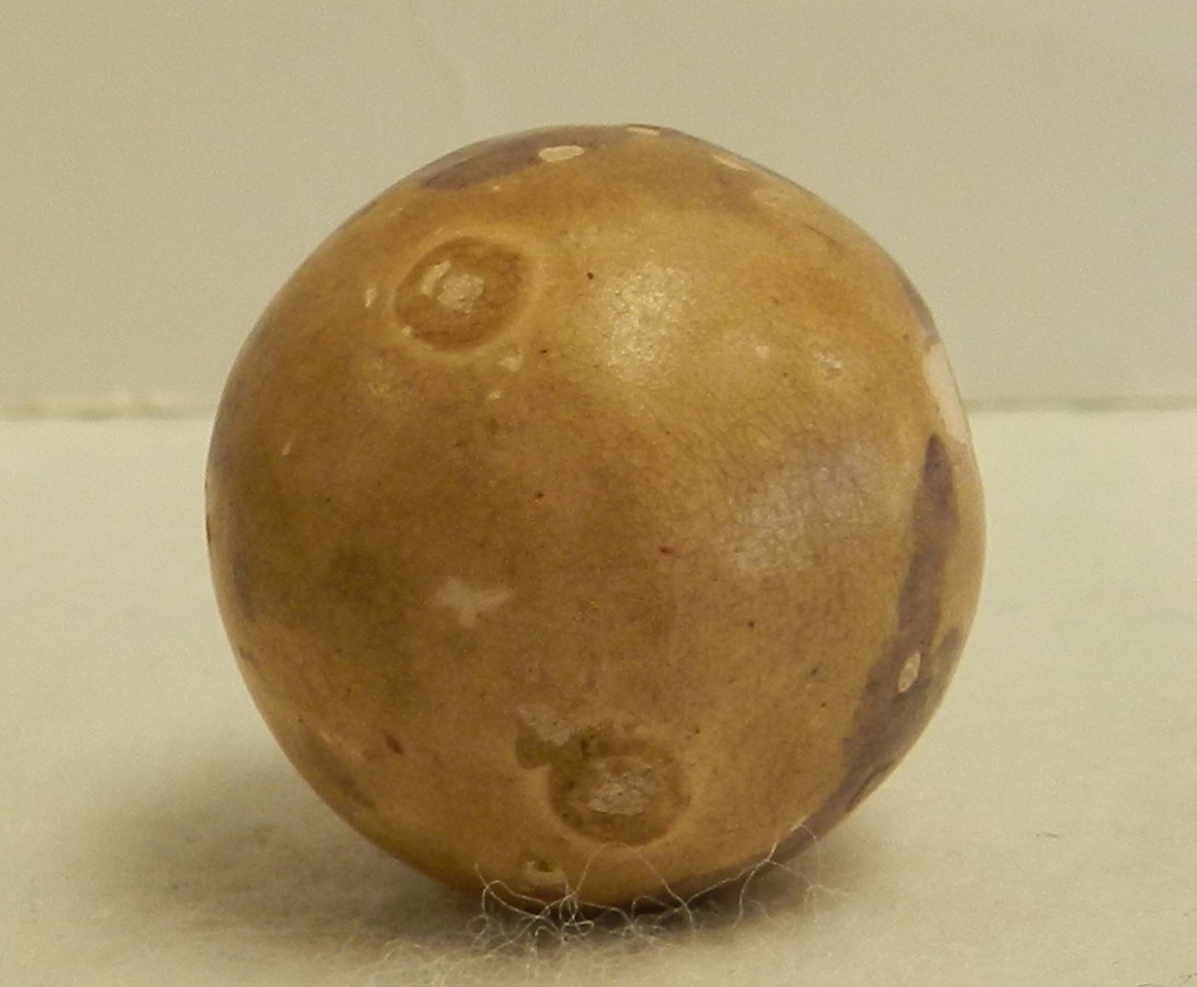 #21036m Vintage Ohio Made Rolled Commie Clay Shooter Marble .92 Inches