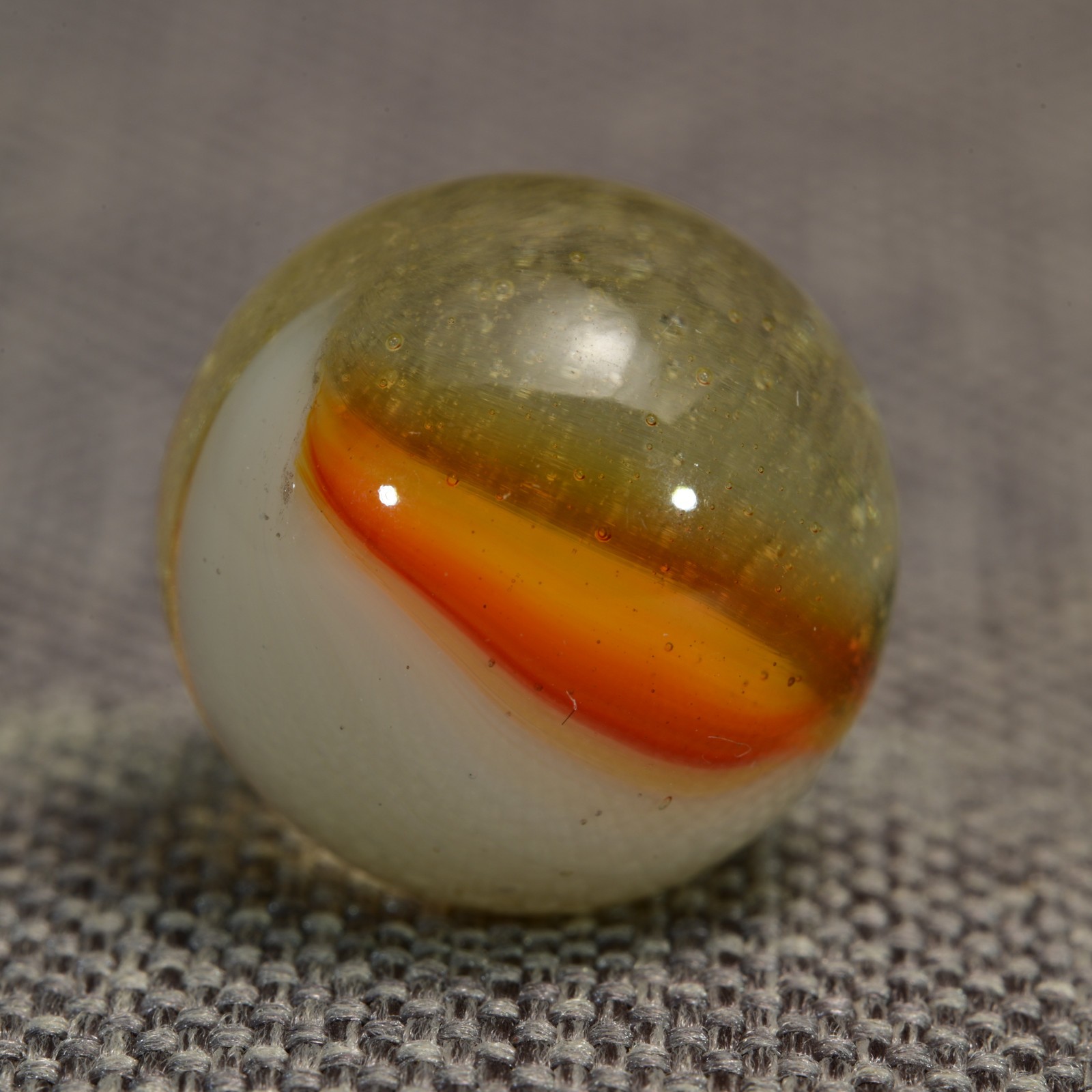 Master Sunburst Marble Vintage American 1930-1971 Orange & Cream Flash 19/32”