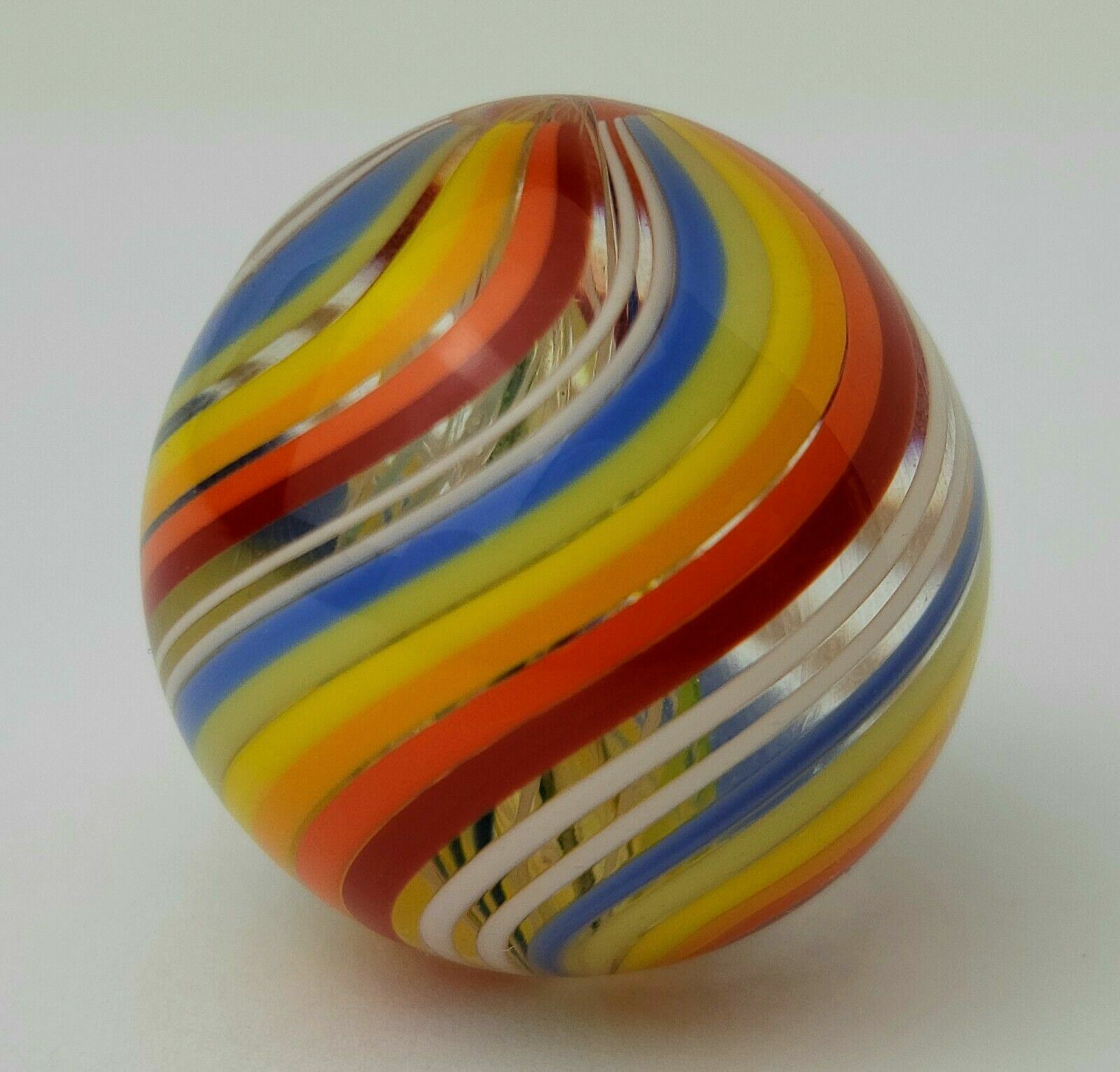 Handmade Contemporary Art Glass Rainbow Shooter Marble 1.17″ Diameter Jody Fine?
