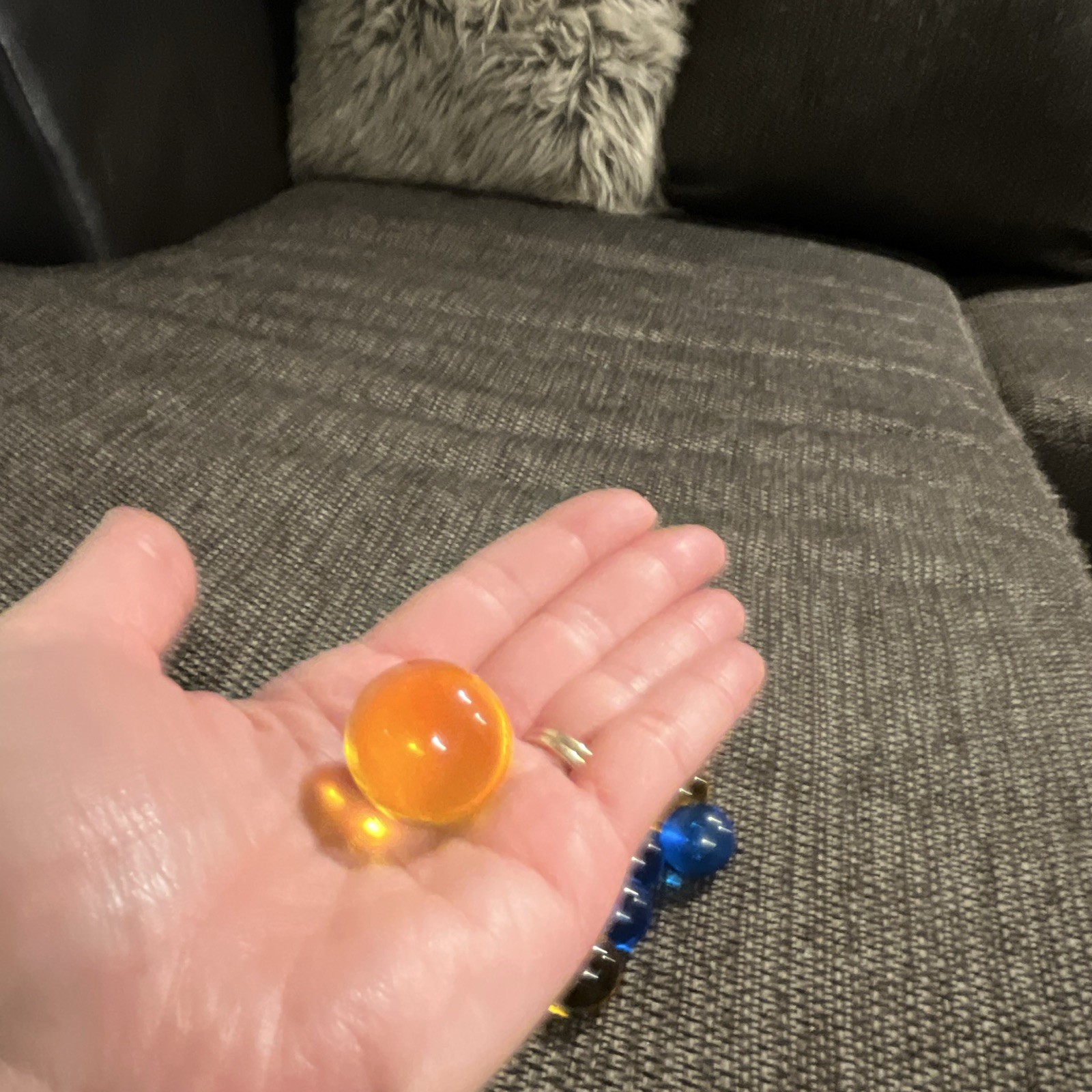 Assorted Glass Toy Marbles Mixed Lot Blue Amber Brown Green Machine Made
