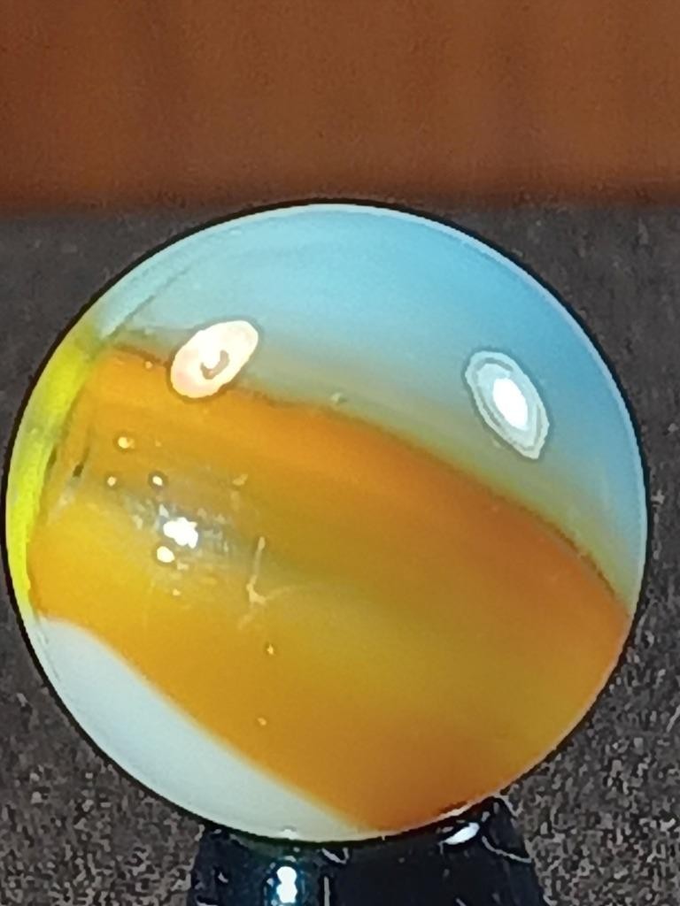 5/8″ Vitro Robin’s Egg Lemon Orange Tiger Eye Near Mint Serious Marble B186