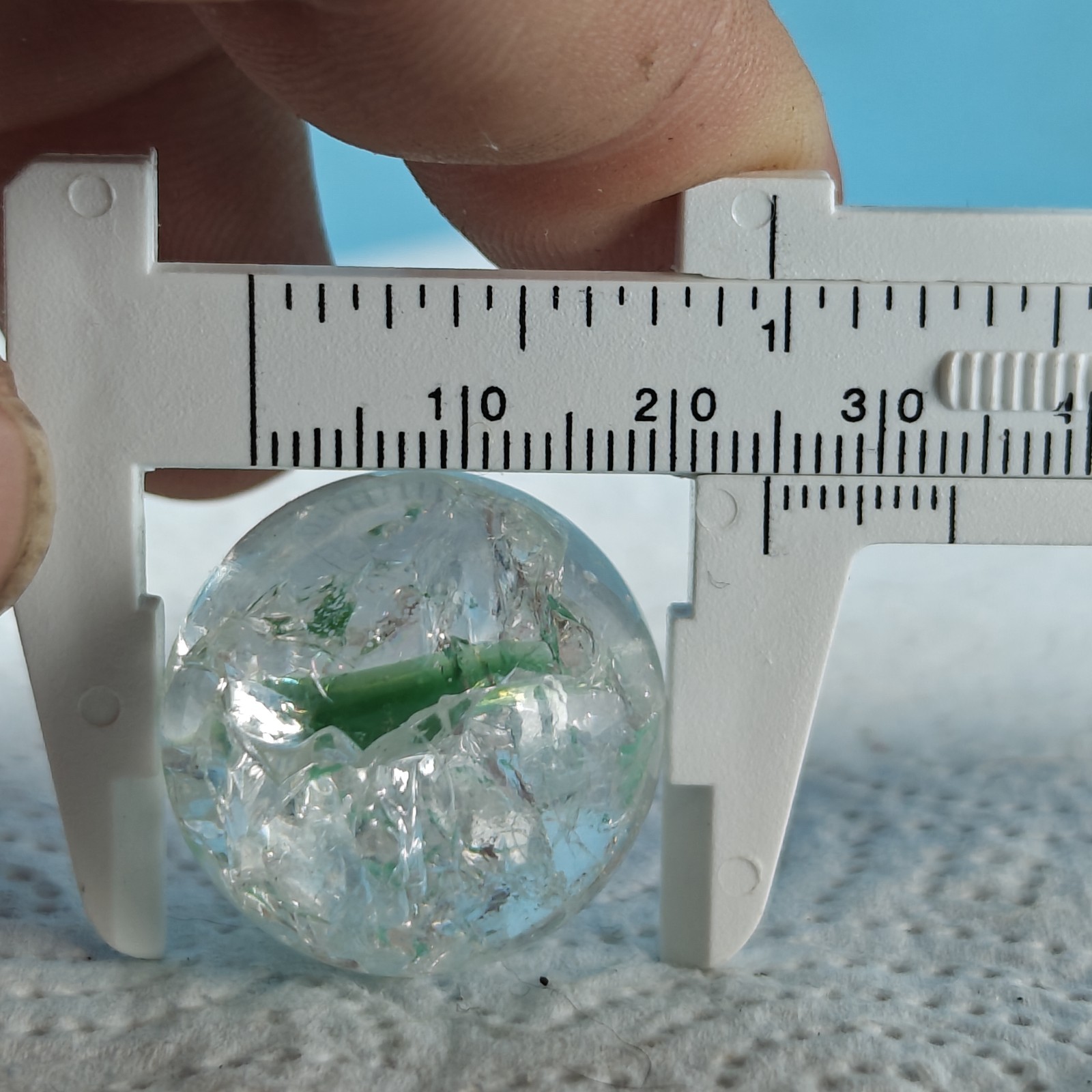 Vintage Marble – Crackle Glass Internal Clear Shooter Large