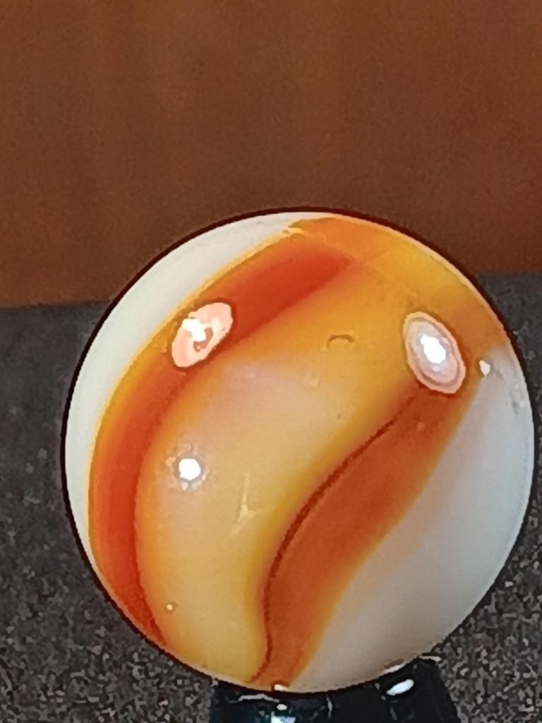 19/32″ Peltier Candy Orange Pearl White Rainbo Near Mint Serious Marble B333
