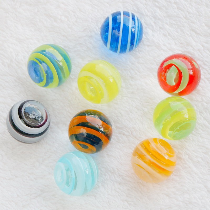 16/25mm Glass Marbles Beads Decorative Ball Vase Fish Tank Decor Kids Toy Game