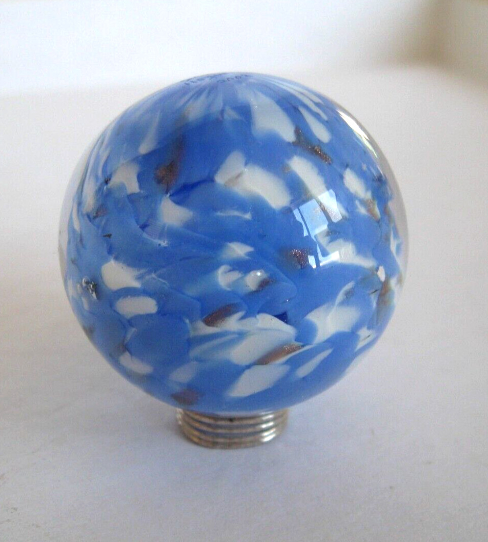 Vintage SAMMY Hogue Handmade marble Blue White Swirls Gold Silver Flakes 2002