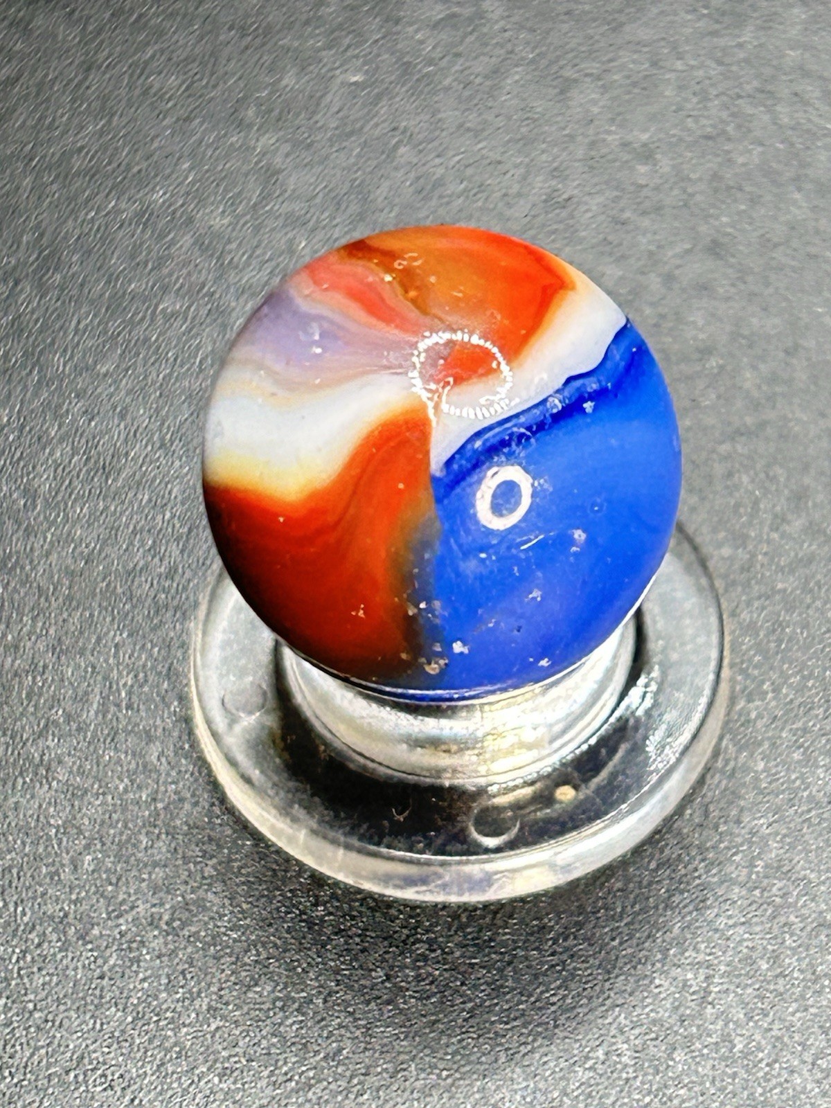 Vintage Peltier Liberty Rainbo Marble with Purple 0.629”
