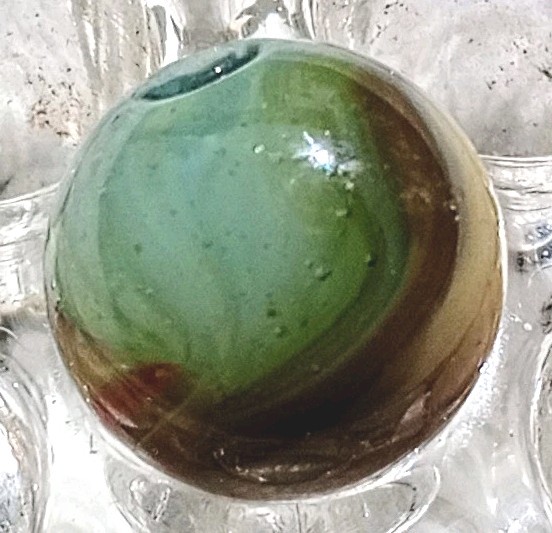 5/8″ MF Christensen Hand Gathered With 9 & Tall 3 color Swirl.