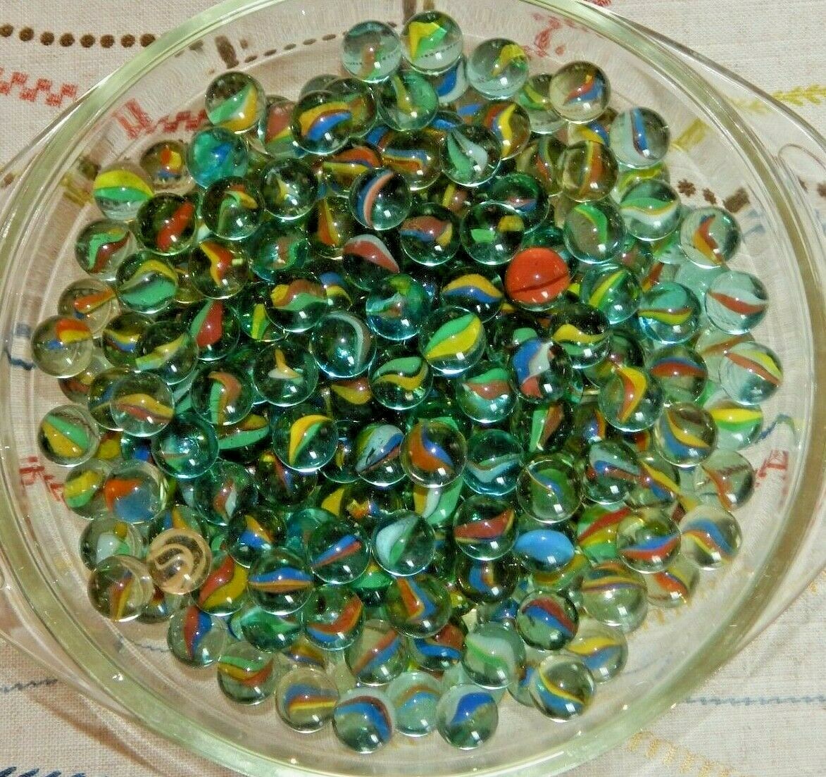 Vintage Lot of 300+ Glass Cat’s Eye Marbles in All Colors Excellent Condition