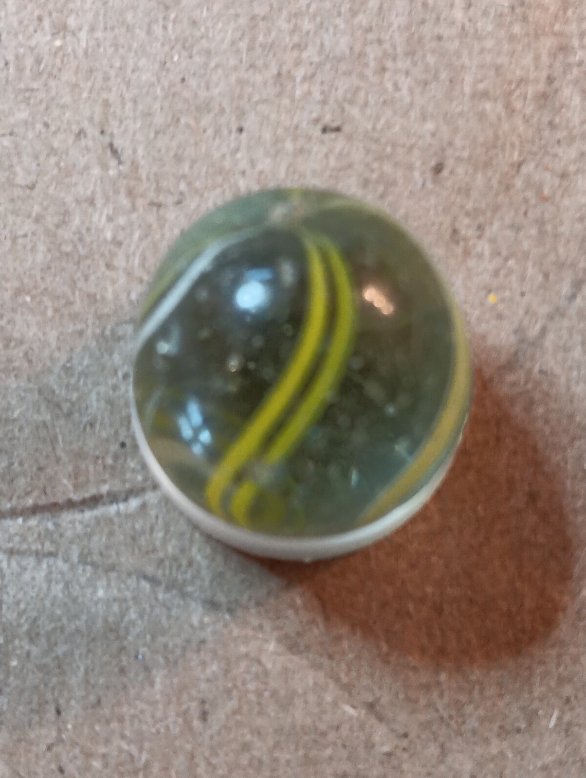 Vintage German Marbles 1 Coreless.62 Inch. 1white Core Latticinio .68 Inch