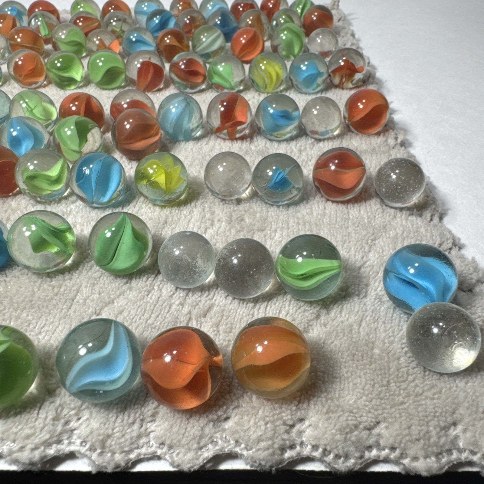 121 Vintage Marbles, Various Sizes