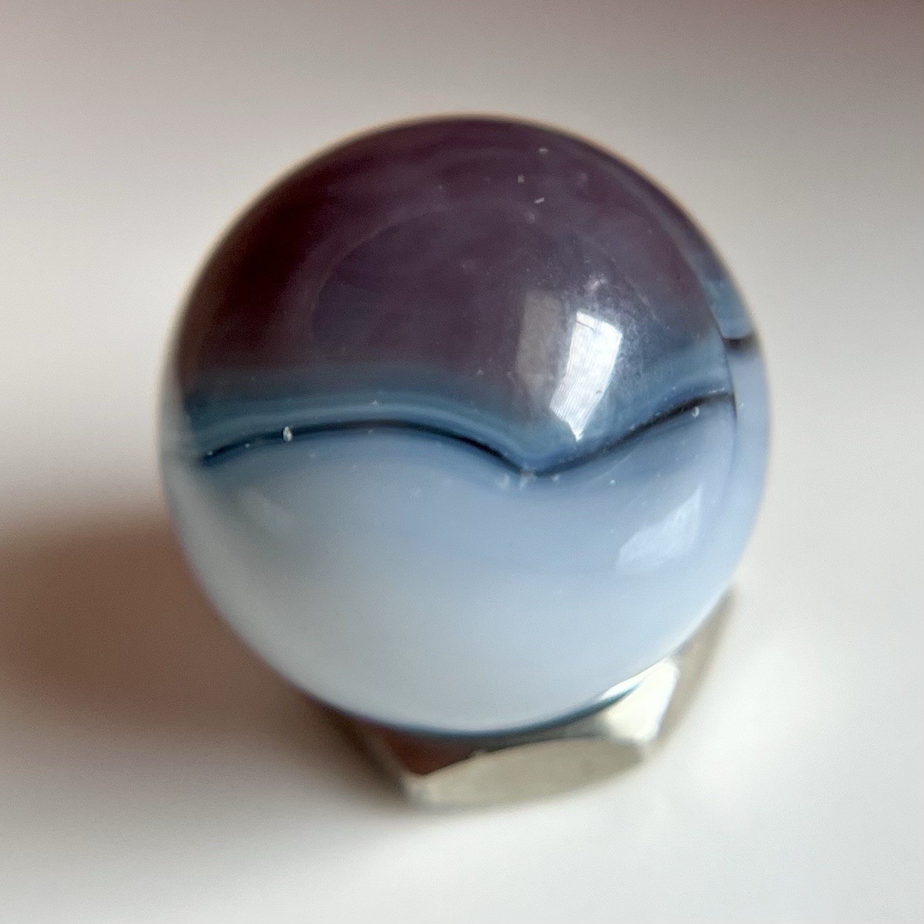 💜HTF Vitro Agate Conqueror Lavender Brushed Patch Marble NM+ .62”