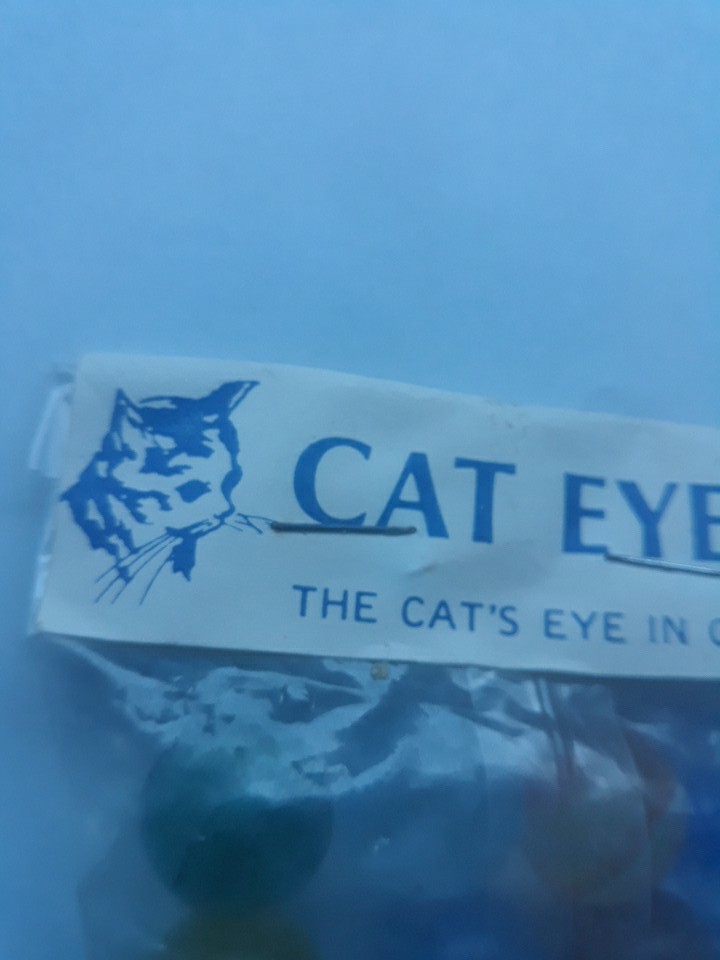 VTG Cat Eyes Glass Marbles C.E. Bogard & Sons Agate Company 10 Count