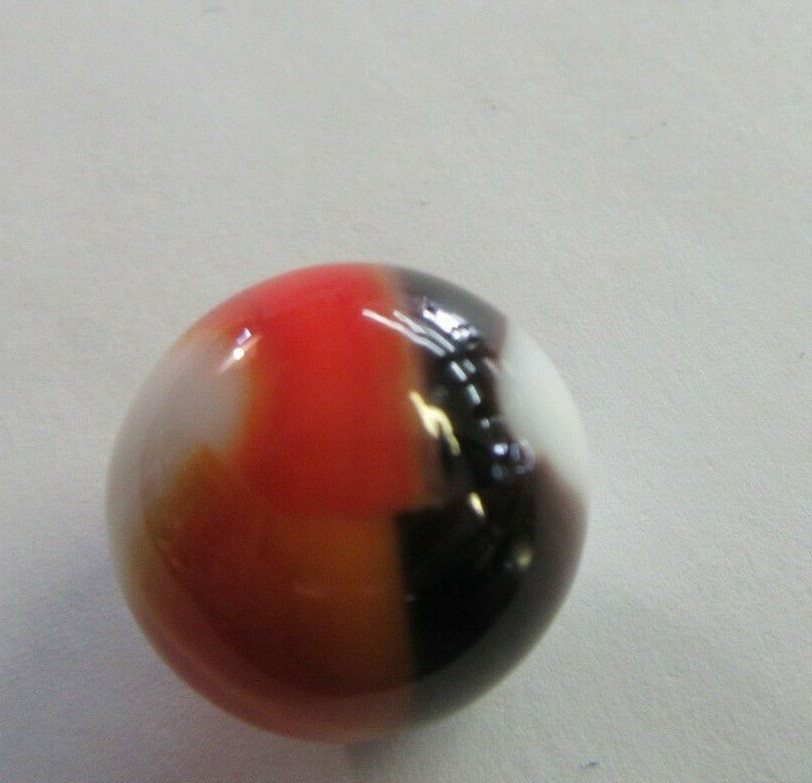 Vintage MARBLE KING Rainbow Red White Brown Marble 5/8″