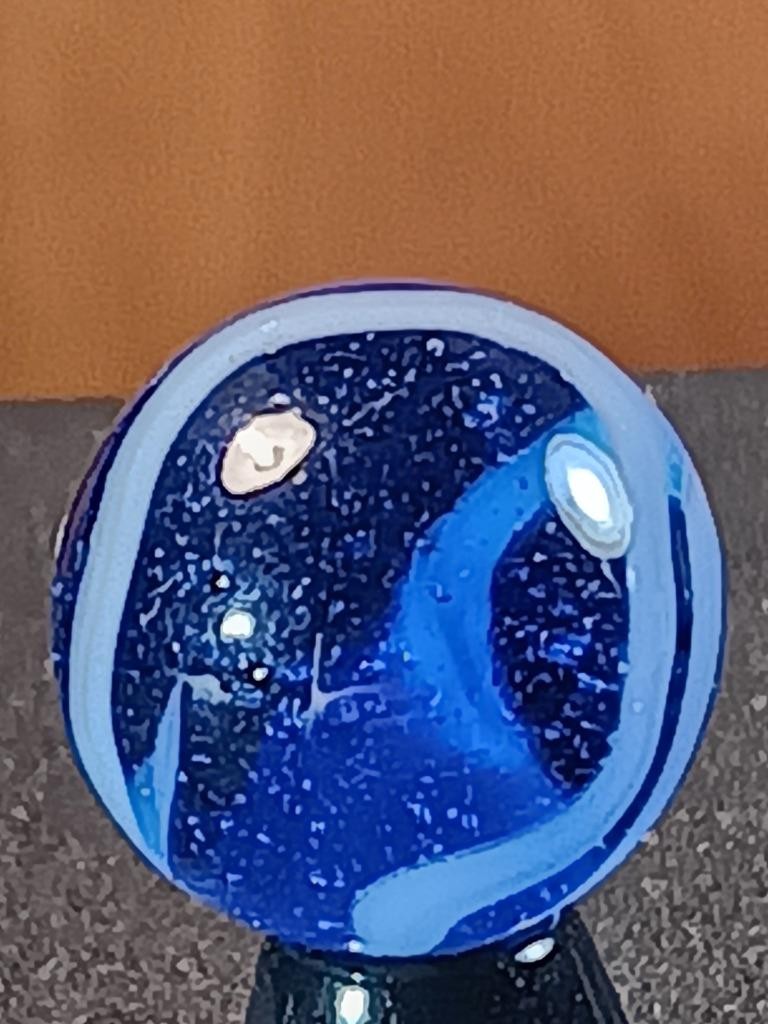 5/8″ Vacor Transparent Cobalt Sapphire Blue Jay Pearl White Serious Marble B232