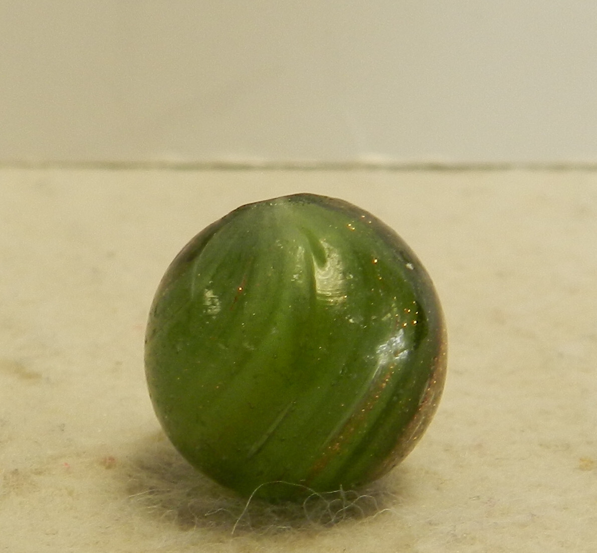 #15801m Small .63 Inches Vintage German Handmade Onionskin Lutz Marble