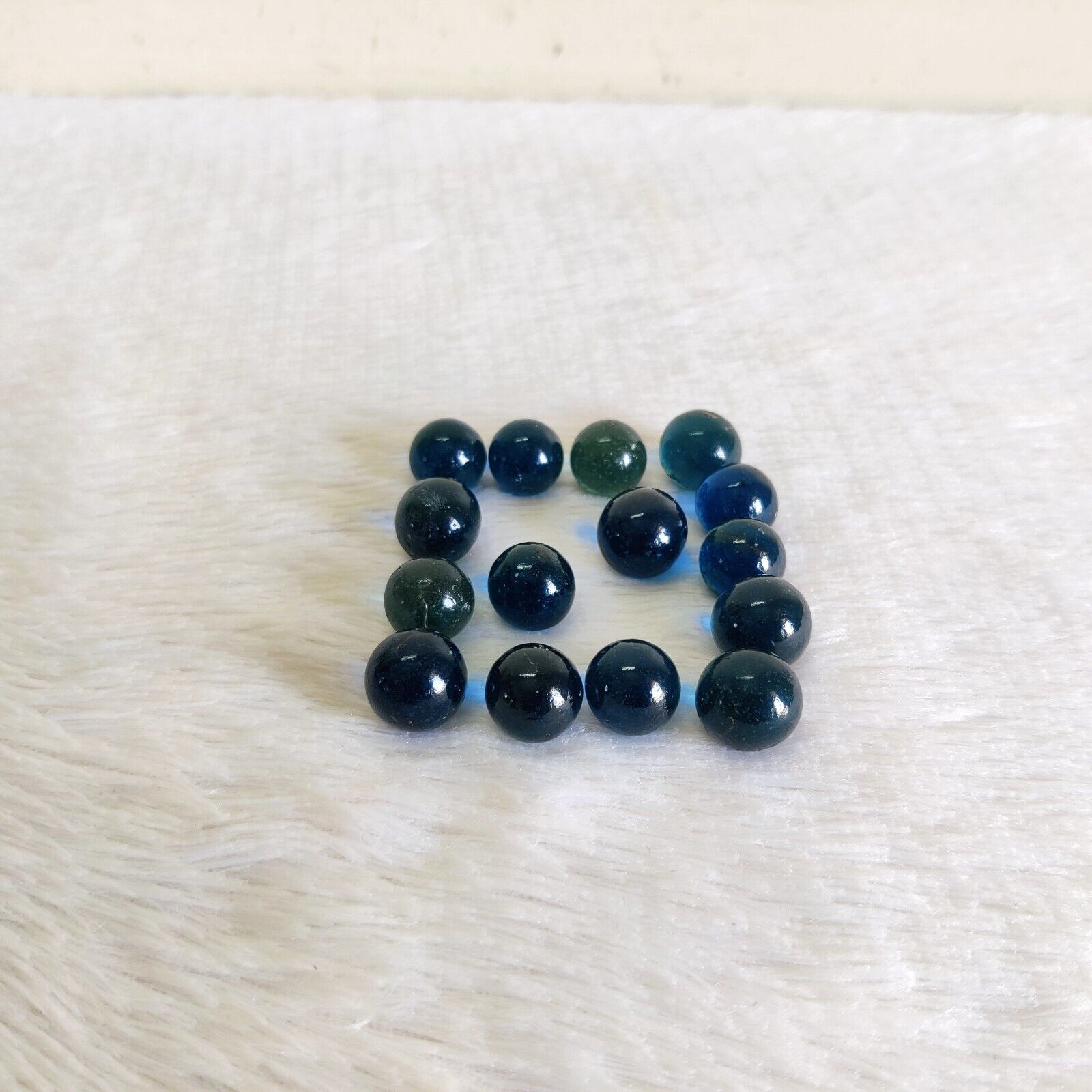Vintage Old Blue Color Glass Marble 15 Pcs Decorative Collectibles G153