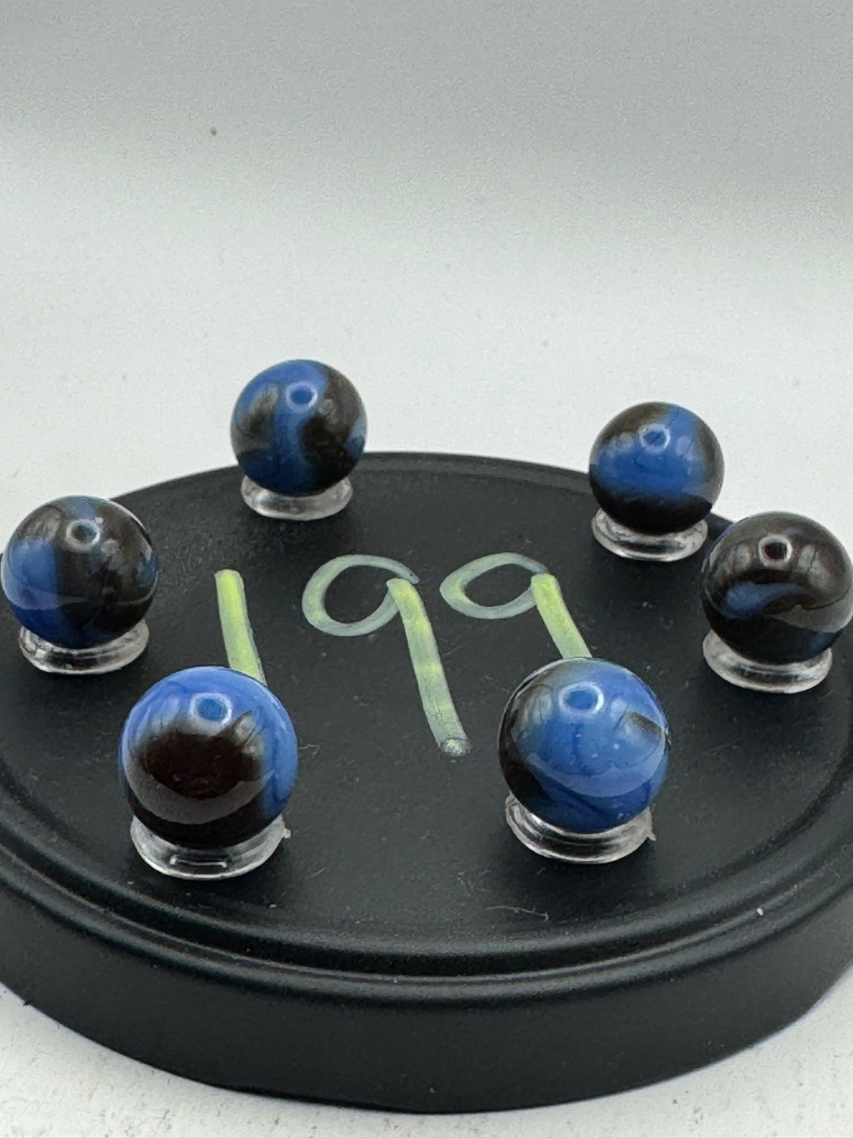 10x 5/8″ Jabo Classics Marbles Lot Blue, Gray Non-UV