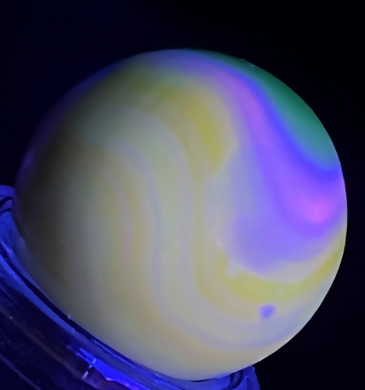 Vintage Vitro Agate Tri-Lite Easter Egg Marble 5/8”