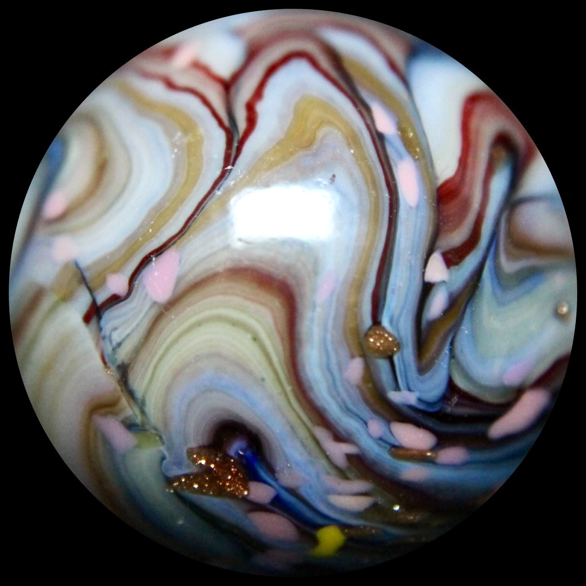 JABO Gold Medal Marble Collector Series: BIG Baby Blue Lutz Guinea 0.784″