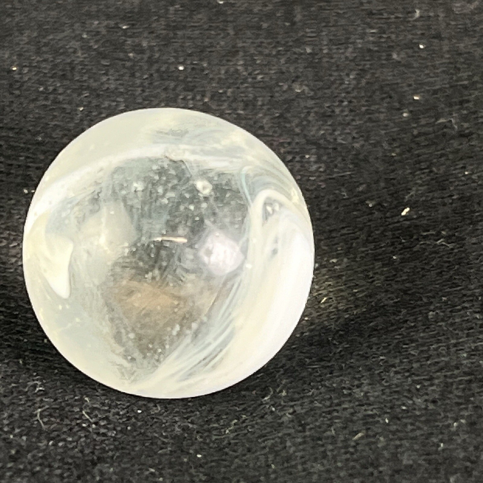 Vintage Akro Agate Peltier Art Swirl Glass Marble .64” White Clear