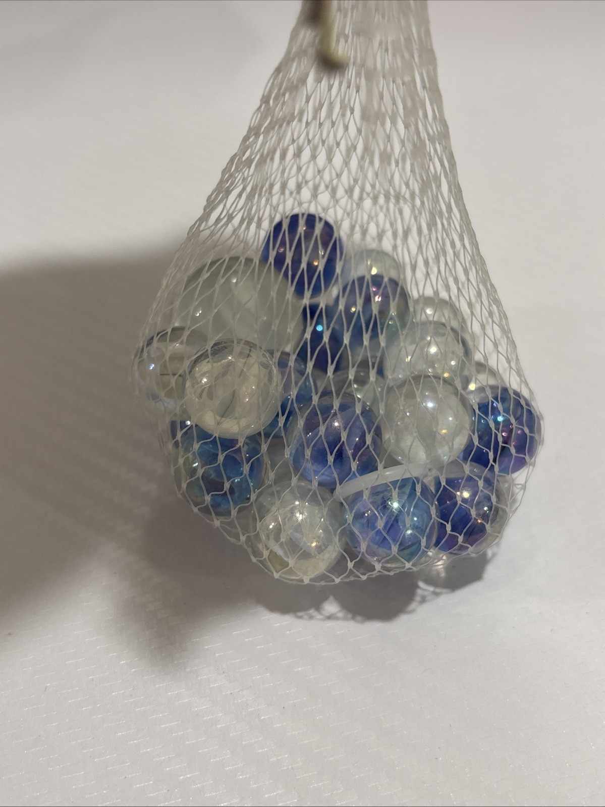 “SNOWFLAKES” *LOT OF 2* VACOR MEGA MARBLES Vintage 1990s Net Bag 24 16mm & 35mm