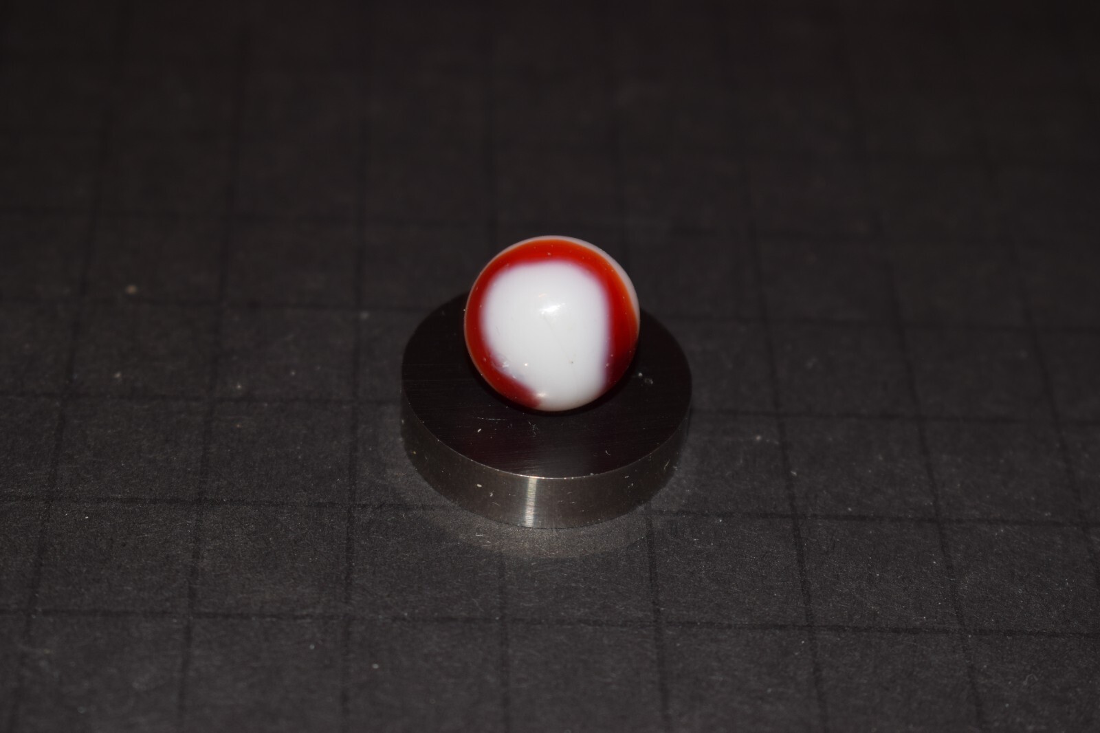 Vintage Alley 🔴RED Ribbon🔴 Collectors Toy Marble Size .593″=19/32″=15mm VNM