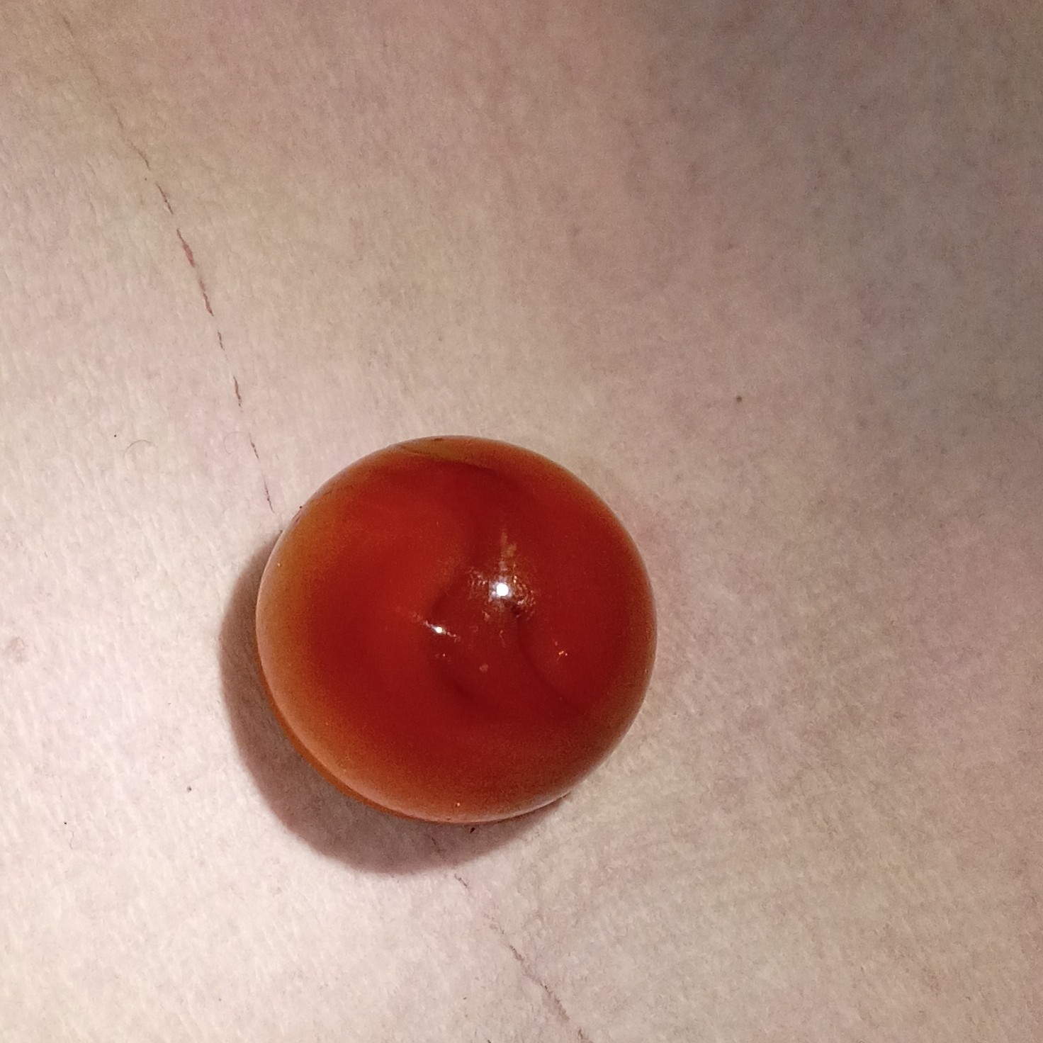 Orange Swirl Glass Machine Made Toy Marble (Single) for Ages 17 Years & Up