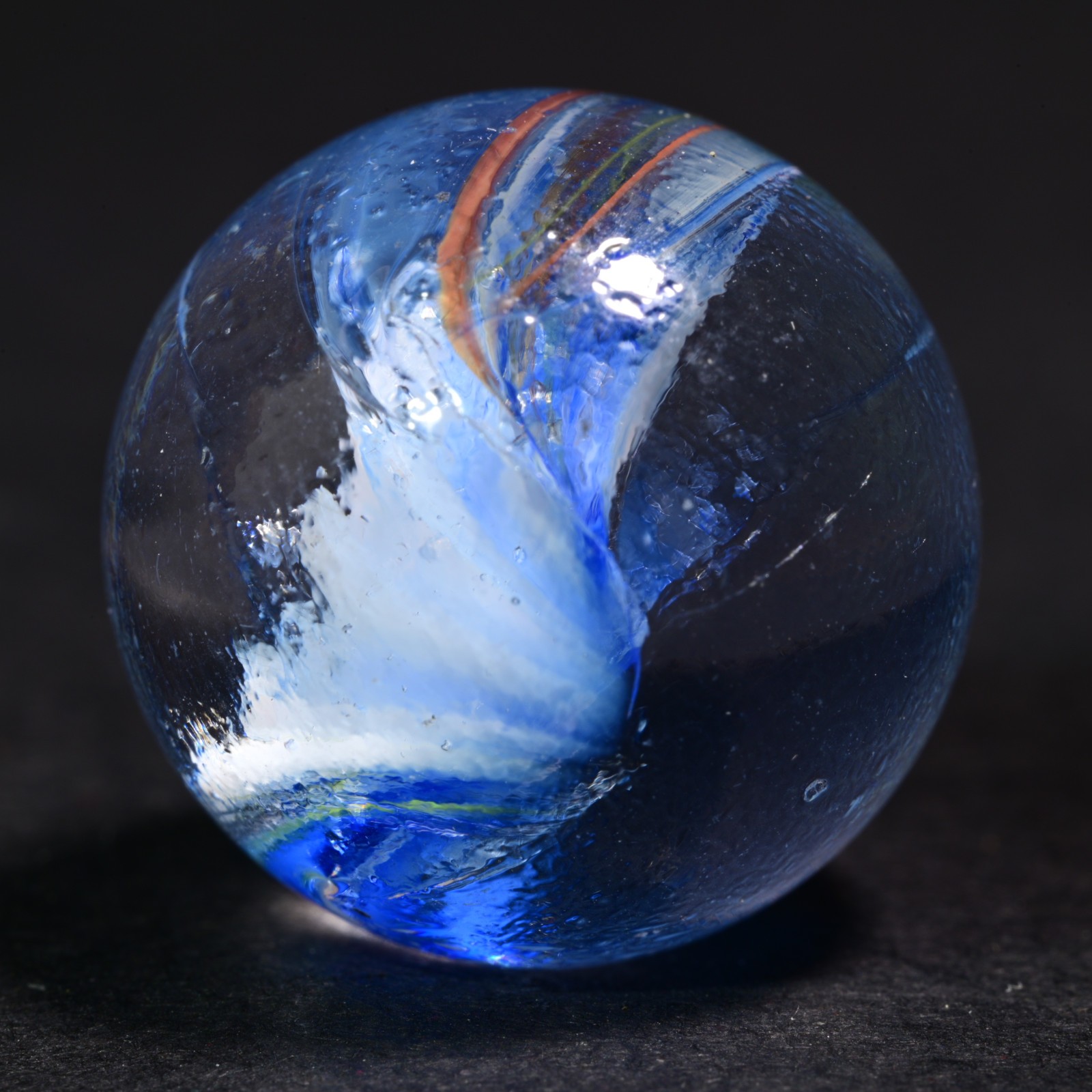 Marble Vintage French Sparkler Icy Blue Freeze 1950s/60s 5/8”