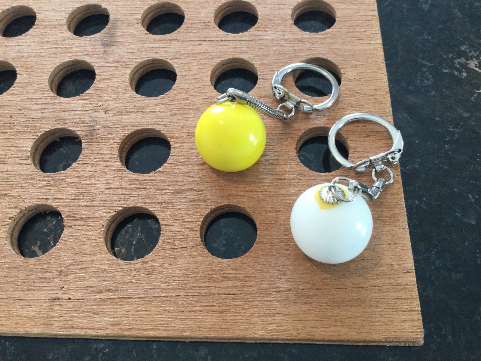 VINTAGE | “Oklahoma US 66” KeyChain |Yellow & White | 1993 | LOT OF 2