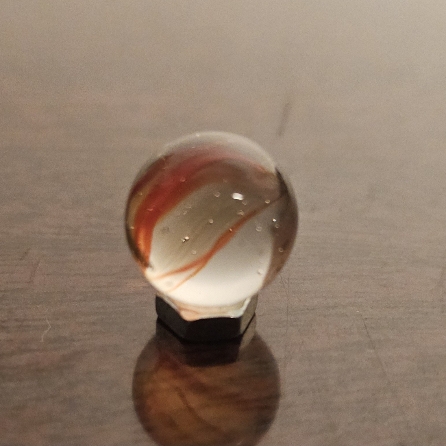 Vintage Vacor Red Spaghetti Ribbon .593″ Glass Marble