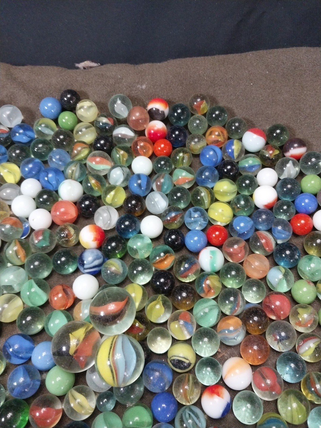 Vintage Glass Marbles Bulk Wholesale Lot Close To 5 Lbs. 3 Large ! LOOK- WOW