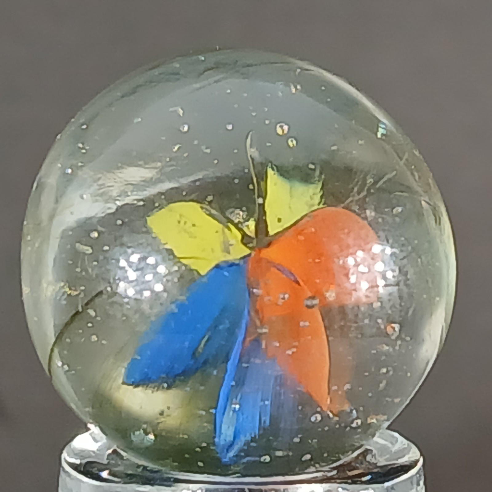 Vintage Tri-Color Hybrid Cat’s Eye Marble .59 Inches Near-Mint Condition