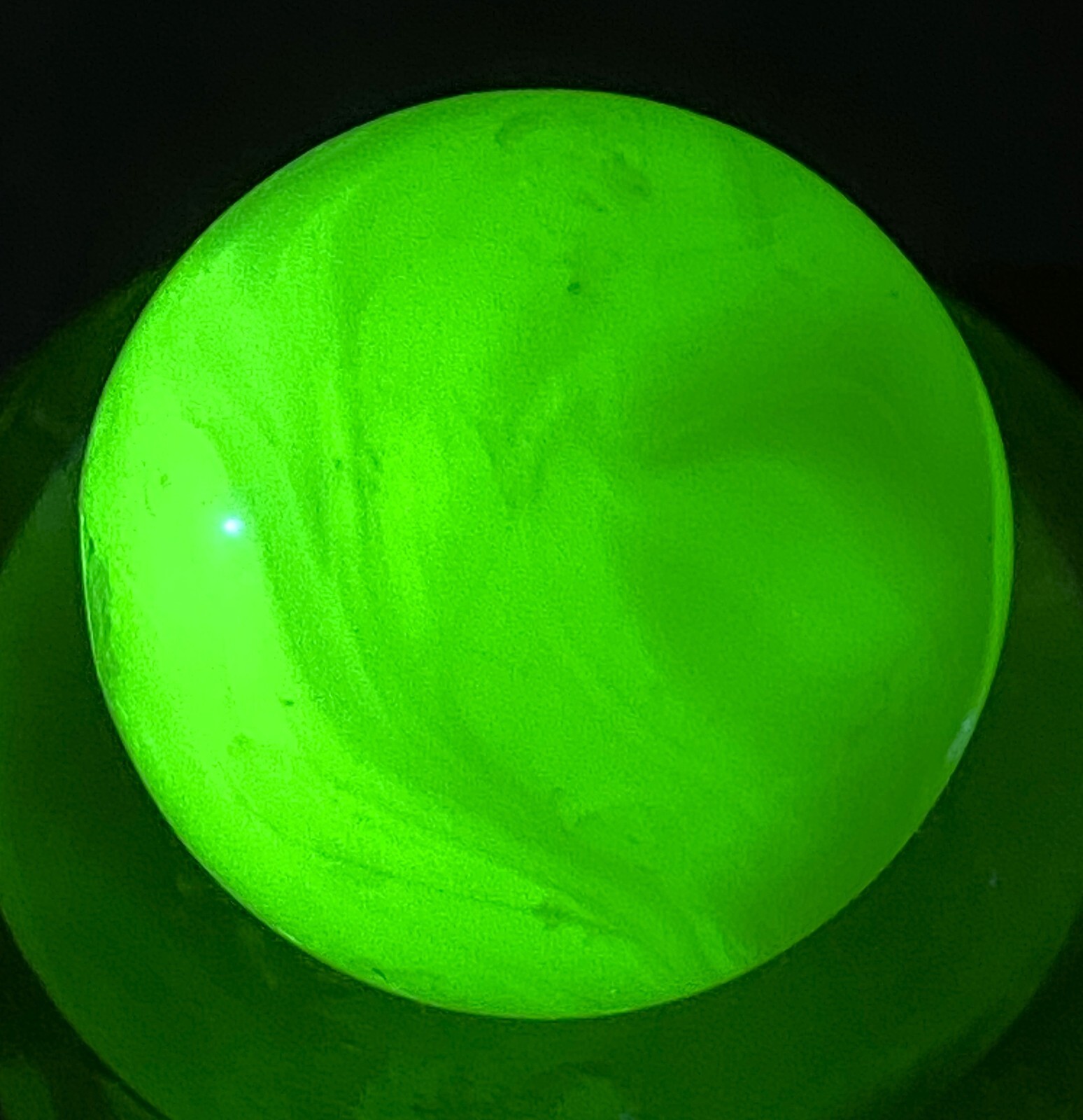 RARE CAC OR LIMEADE SLAG SMALL HIT MARK URANIUM GLOW UV SHOOTER .68″ M632