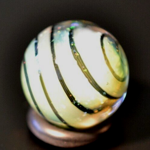 BRYAN TRILLAS GLASS MARBLE/.798″-OPAL MOTHER OF PEARL BLACKLIGHT-WORLDWIDE FAST