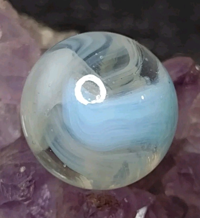 Lovely 💎NM++ Robins Blue Wispy Phantom Conqueror Vitro Vintage Marbles .65″