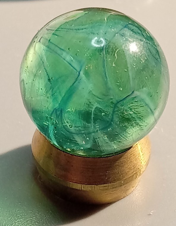 c1931-55 Ravenswood Novelty Marble Transparent Swirl MINT GREEN BASE 2-Color