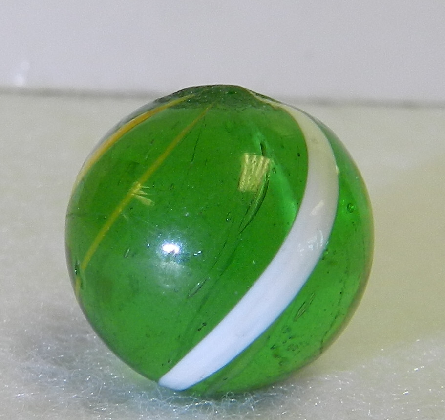 #17137m Nice High Grade Green Glass Vintage German Handmade Marble .70 Inches