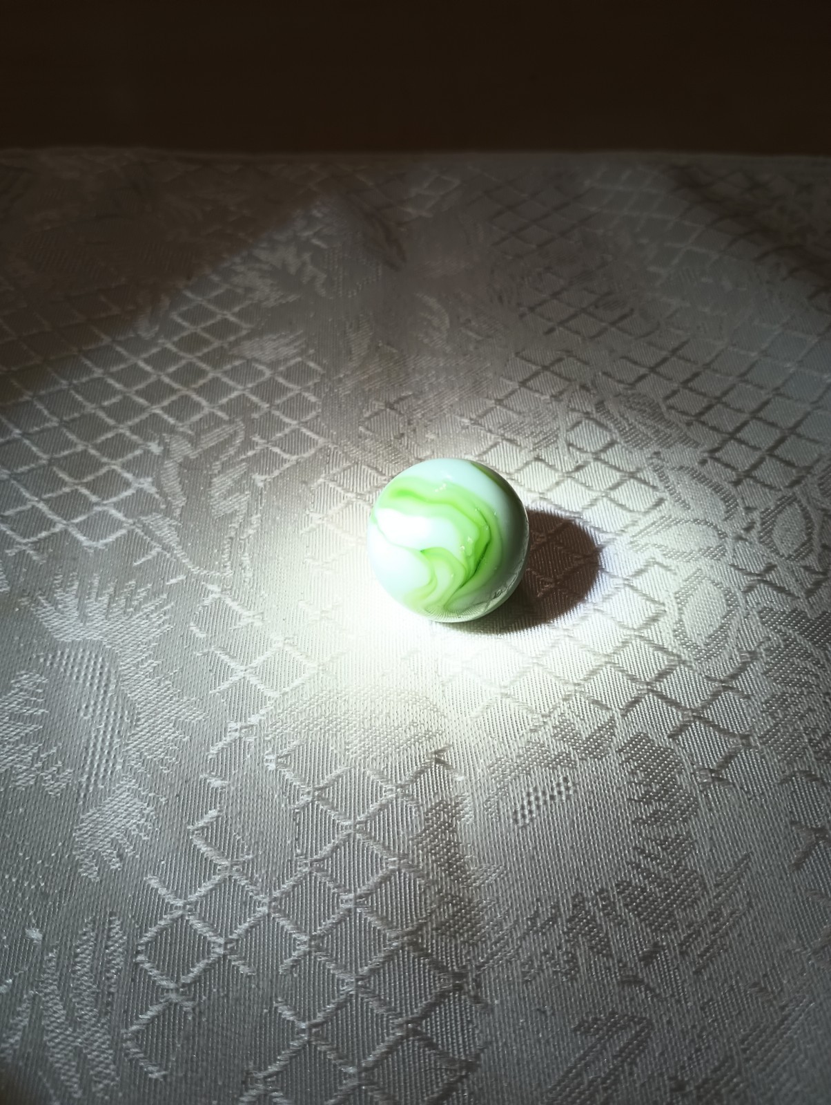 Vintage 1 Inch Opaque Green Marble Shooter Swirl Collectible