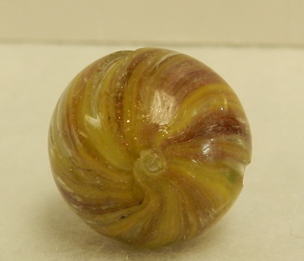 #17221m Vintage German Handmade Onionskin Lutz Marble .69 Inches