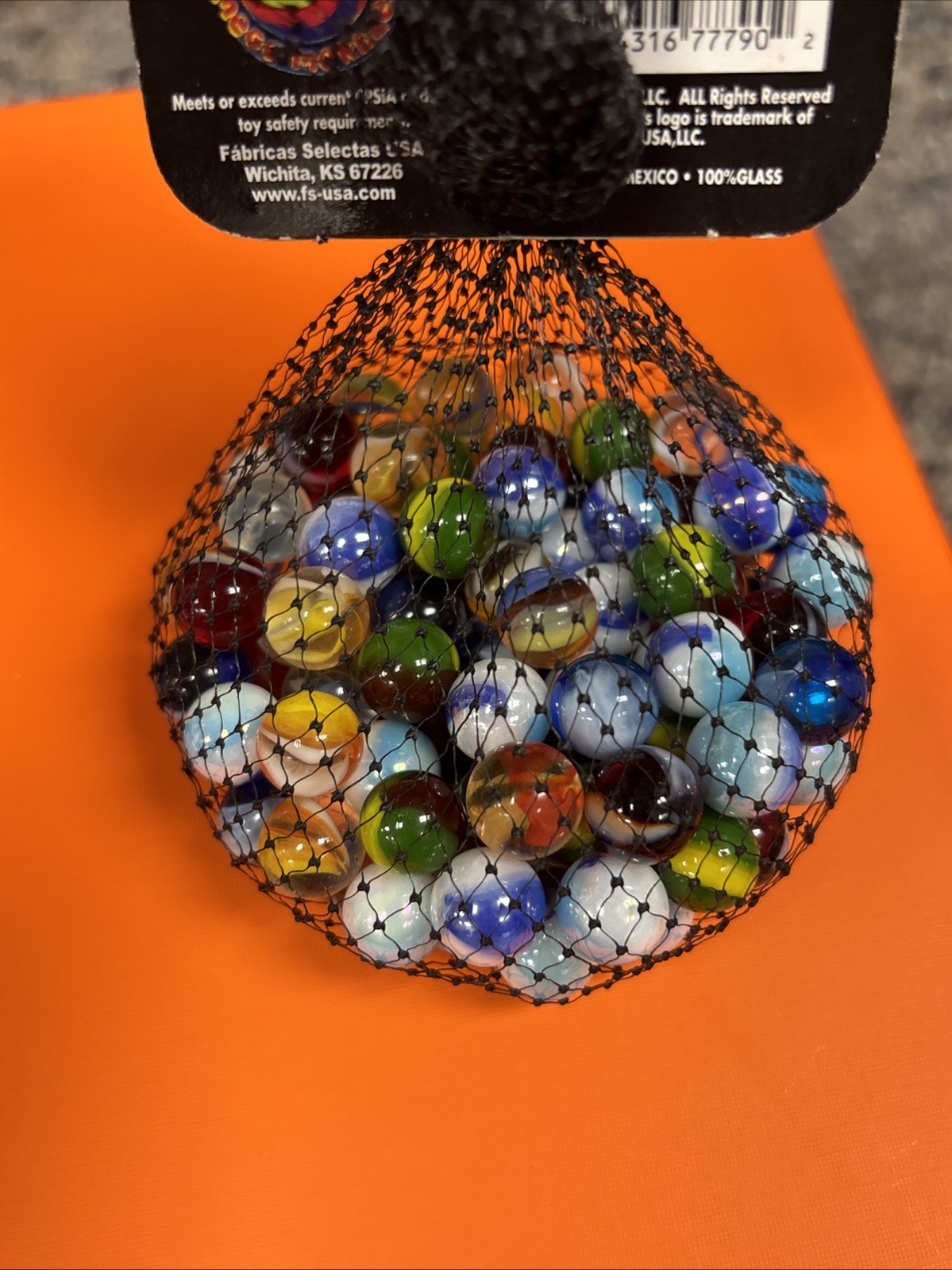 Mega Marbles Pal-a-Peewees 8oz Vintage Rare Bag Unopened- Peewee Glass Marbles