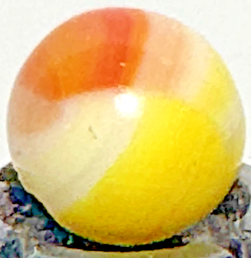 VINTAGE AKRO AGATE CANDY CORN Cat’s Eye Player Size w/ Cold-Roll Pontil NM
