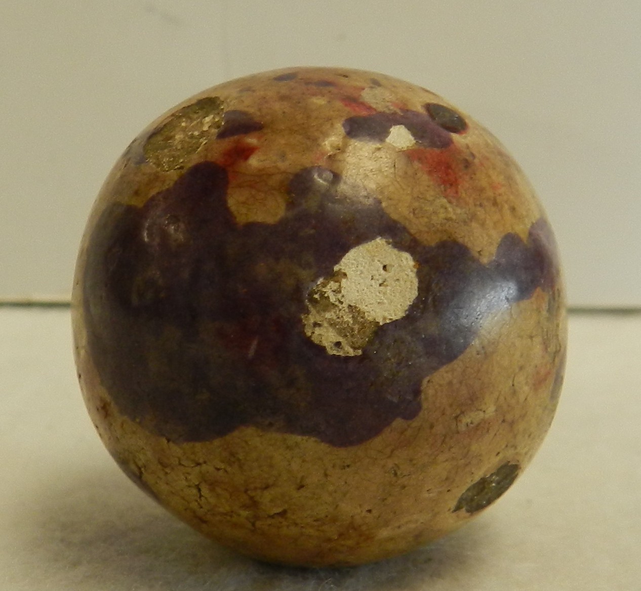 #19602m Huge 1.30 Inches Vintage Dyed Pottery Marble