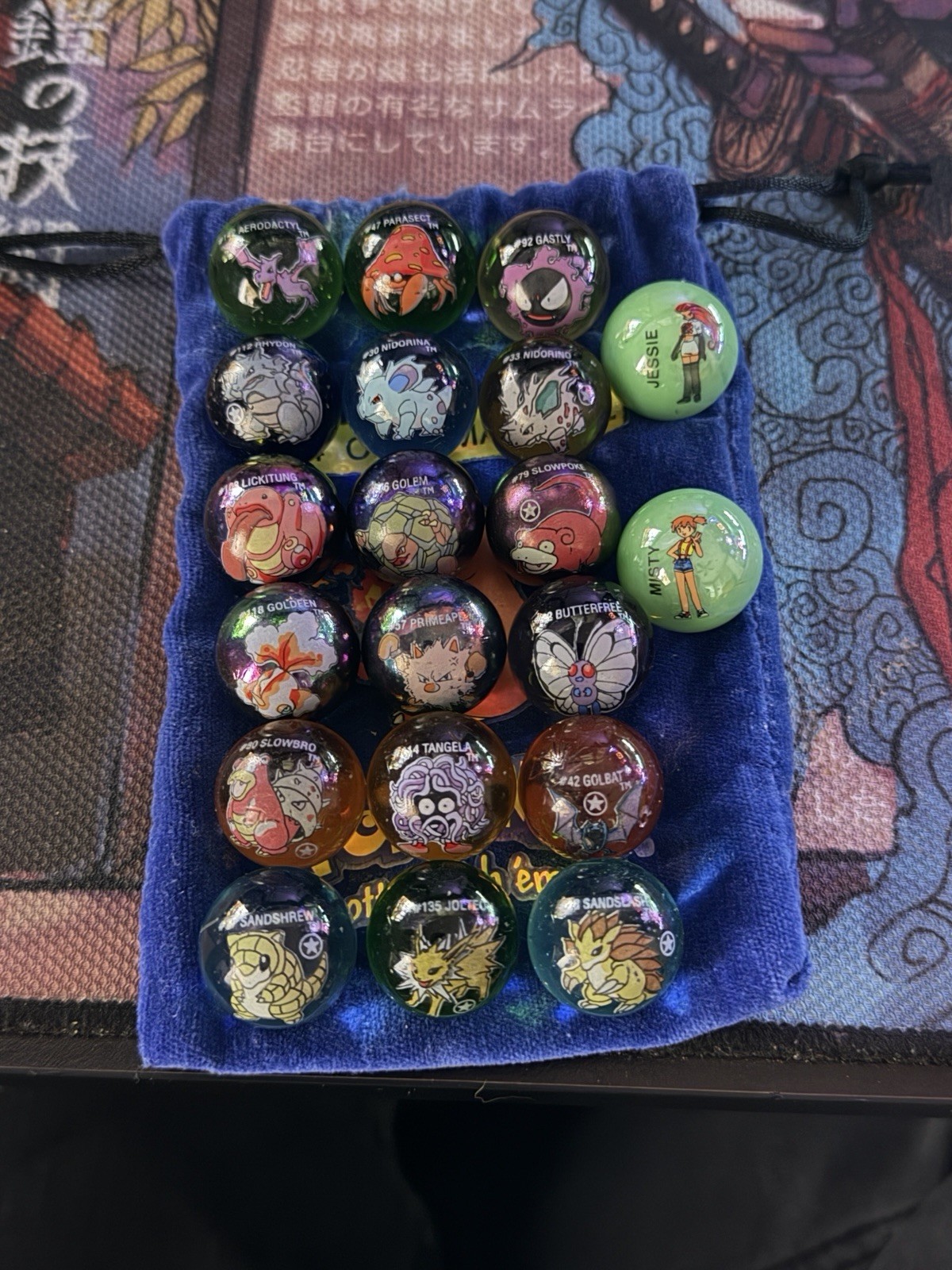 Vintage Pokémon Marbles Lot 20 | 13 Holo | Jessie Misty | 2 Original Bags