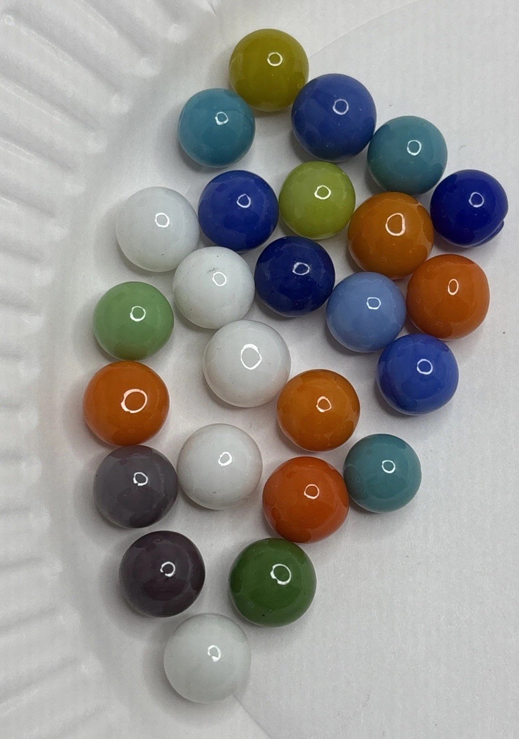 Vintage Bright Color Glass Marbles Lot of 25 Peewee Size D