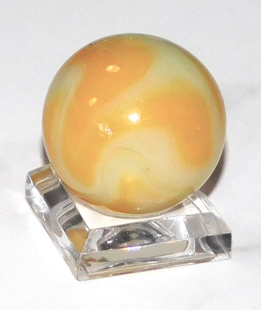Vintage Marble Large Shooter Cream Light Yellow Swirl Opaque NM 0.98″ #0-139