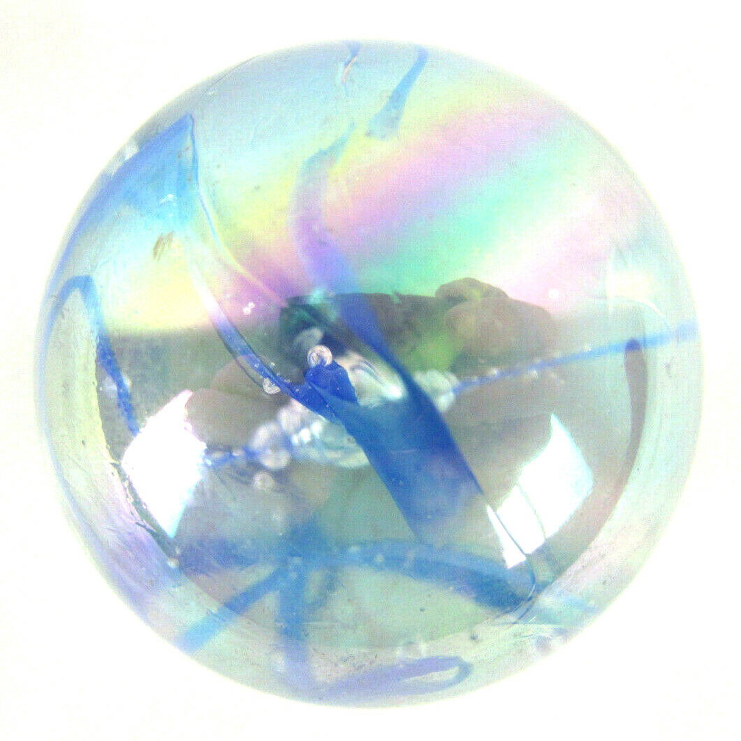TOE BREAKER 50mm (2″) BLUE SPAGHETTI Wire Pull Confetti Marbles glass ball HUGE