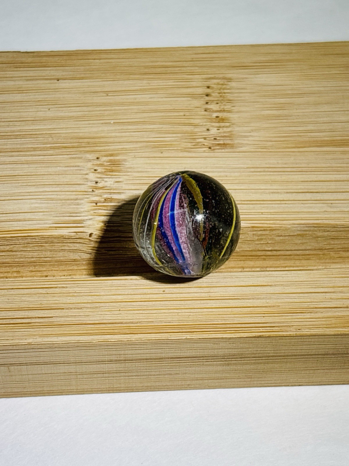 Vintage German Divided Solid Core Swirl Marble Shooter Size 20.5mm .80” NM NICE!