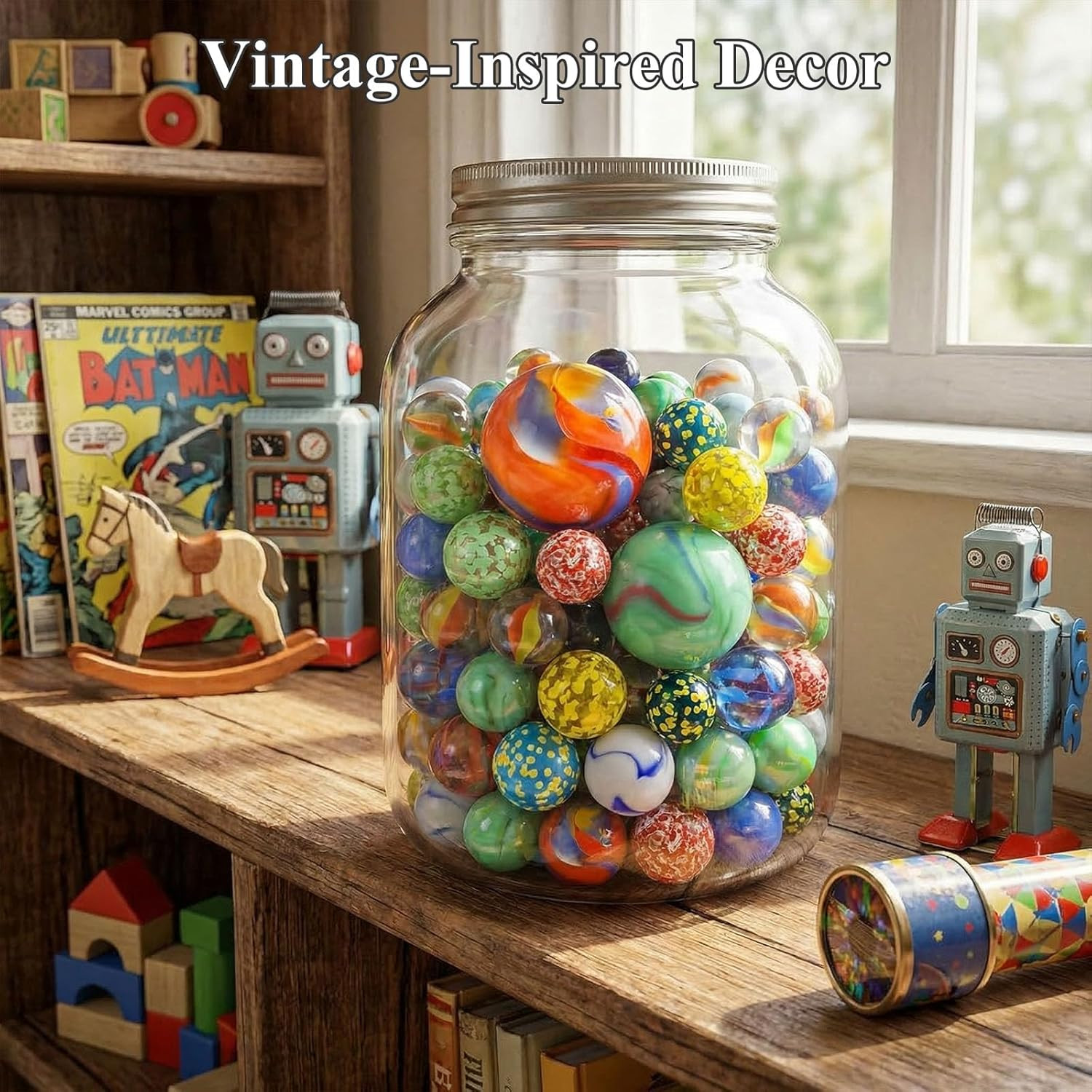 125PCS Glass Marbles Bulk, Assorted Sizes Colorful Marbles – Option