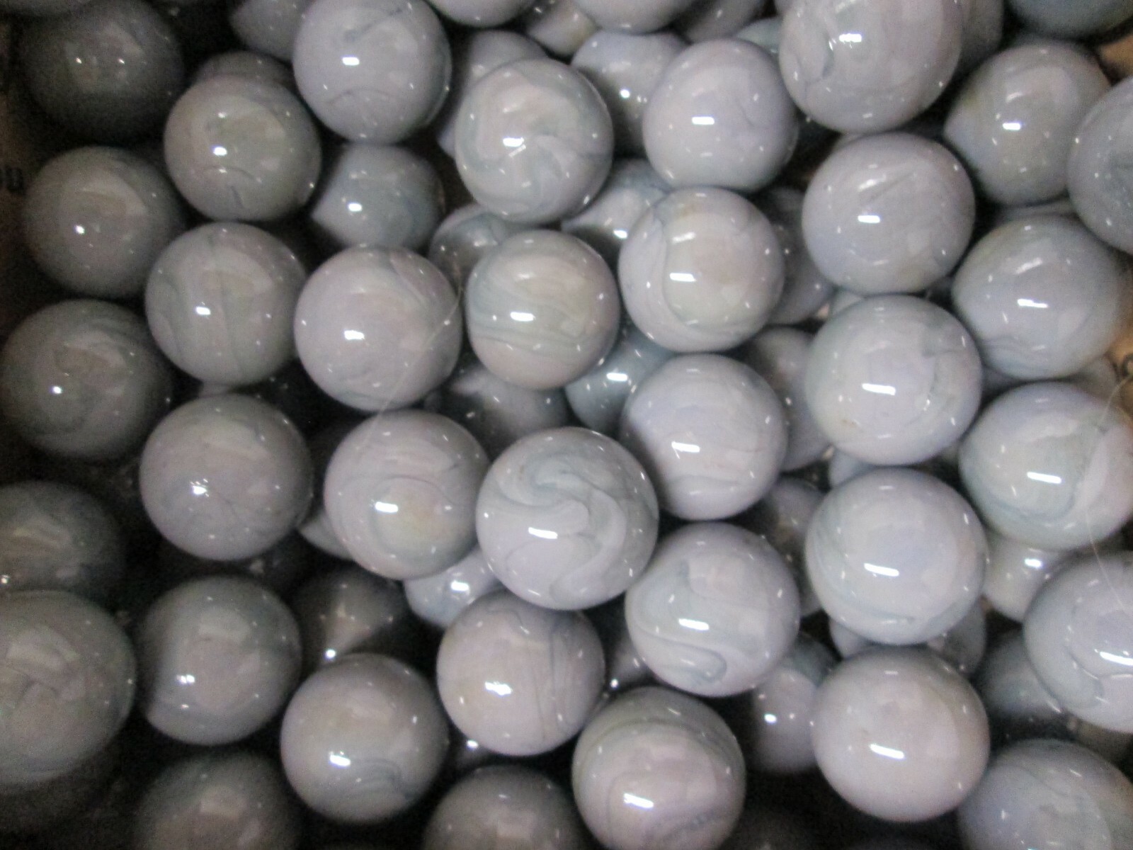 OPAQUE 1 INCH GRAY GAME / CHINESE CHECKER MEGA MARBLES 100 COUNT BAG
